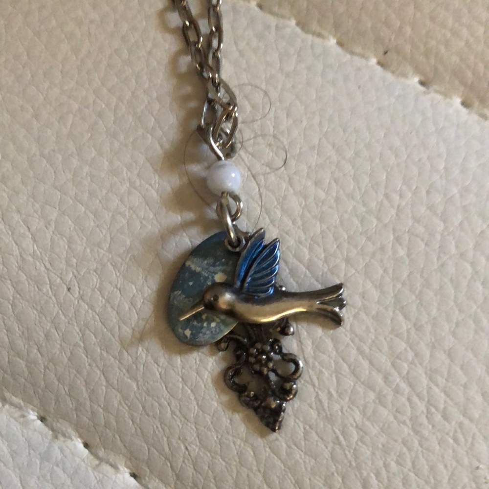 Blue Bird Pendant Necklace